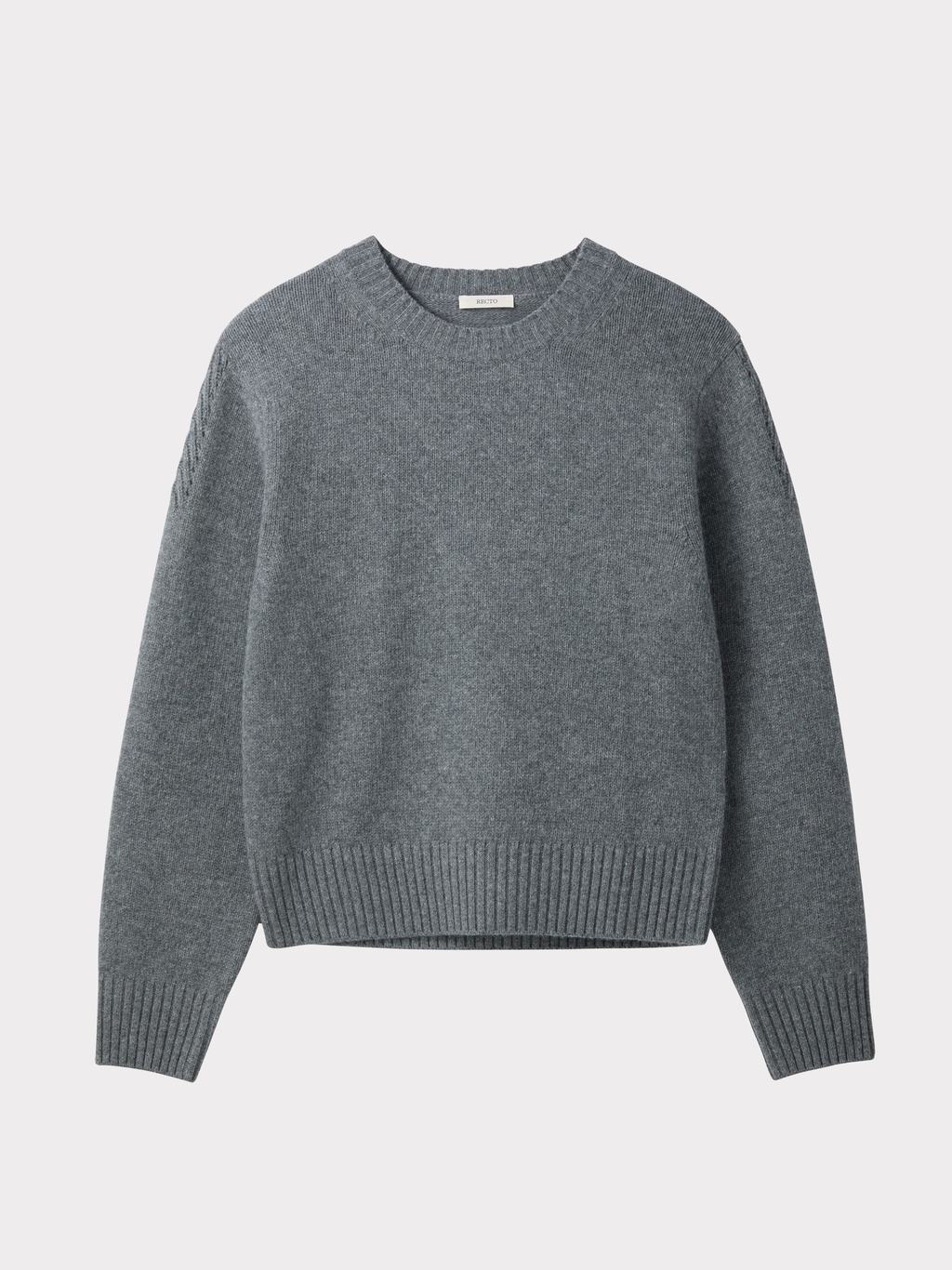 Signature Detail Knit Top (Melange Grey)