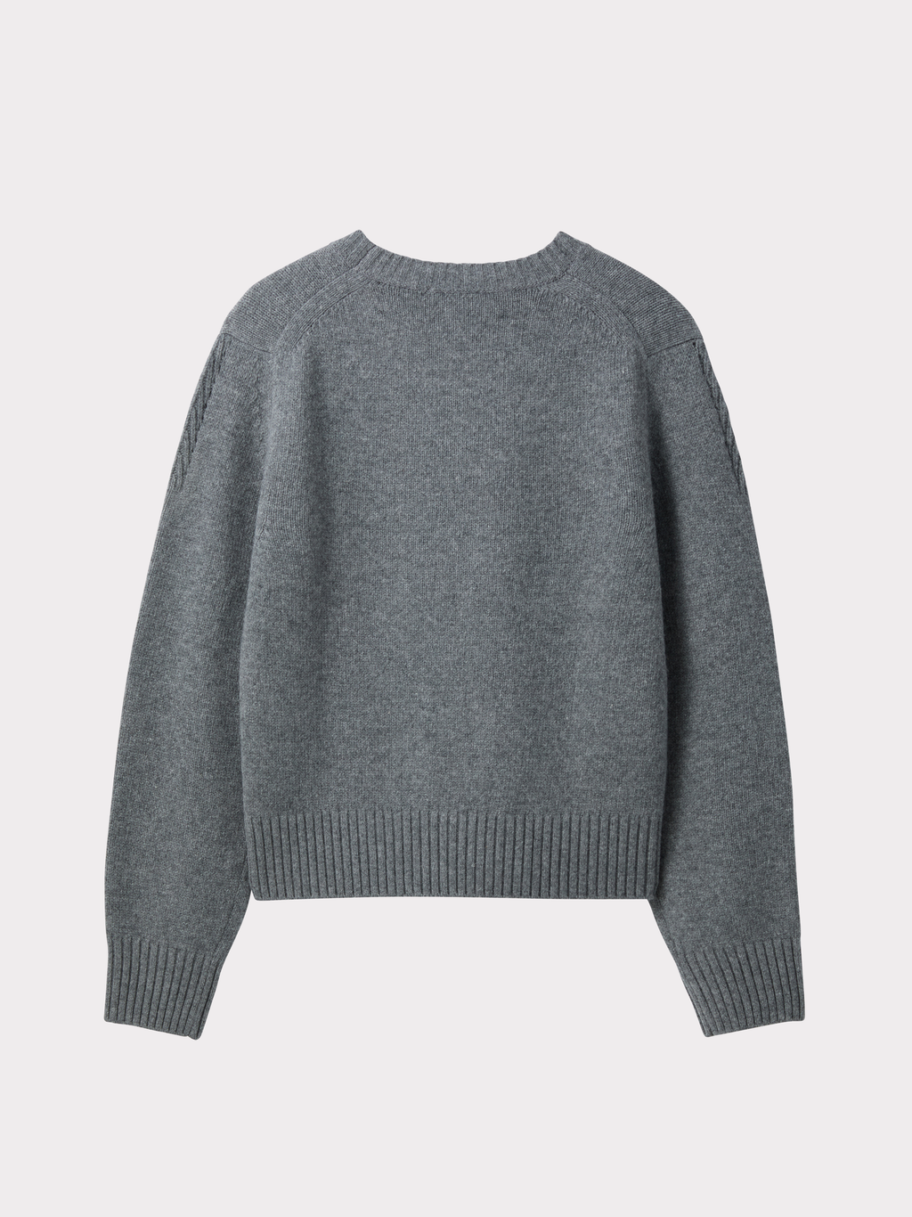 Signature Detail Knit Top (Melange Grey)