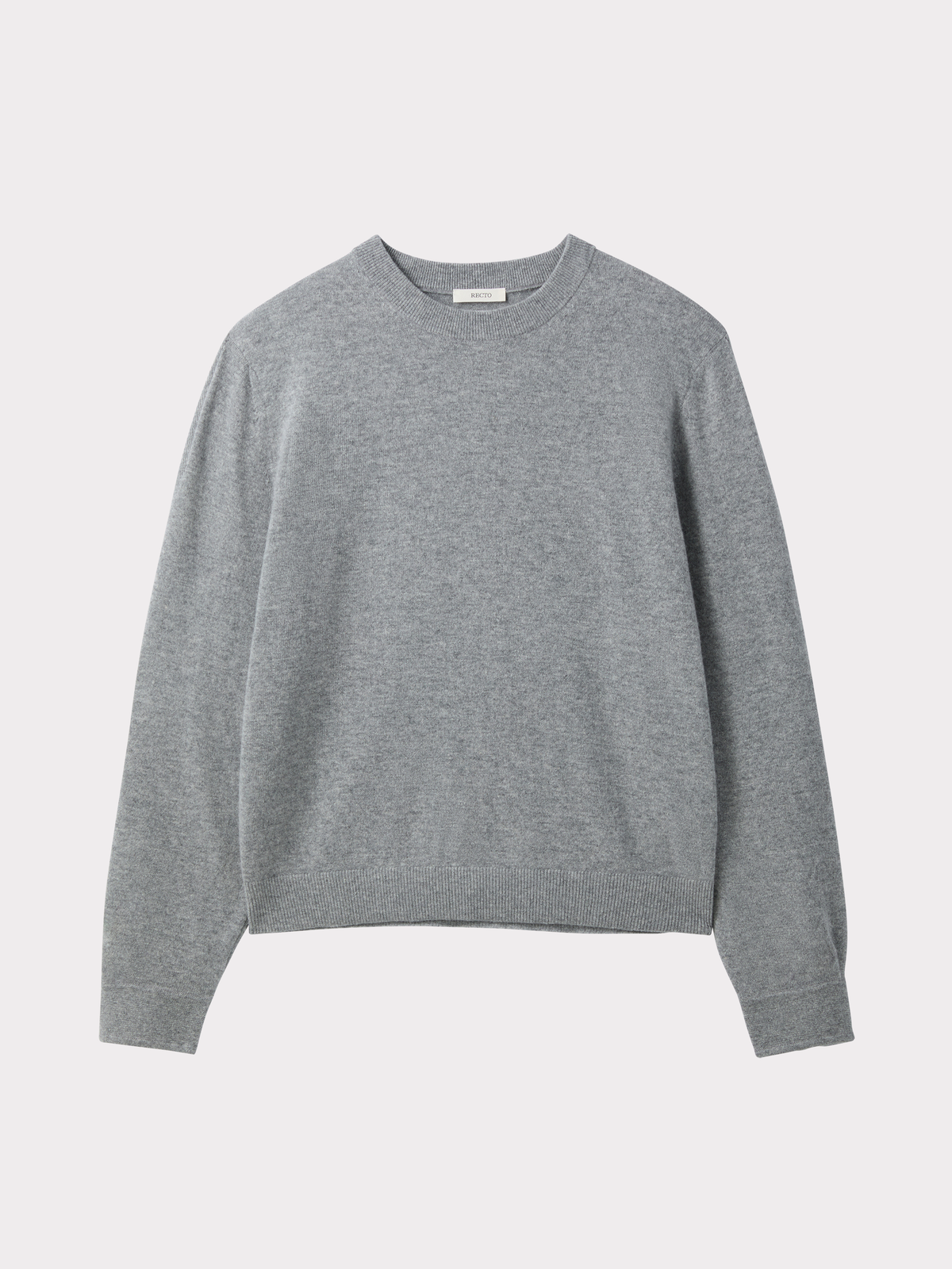 Shirt Cuffs Detail Knit Top (Melange Grey)