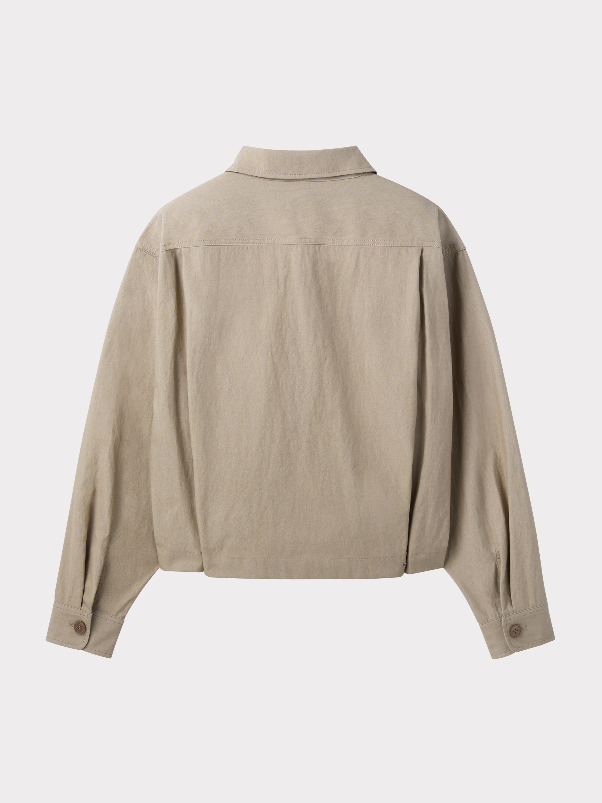 Pocket Detail Crop Jacket (Sepia Beige)