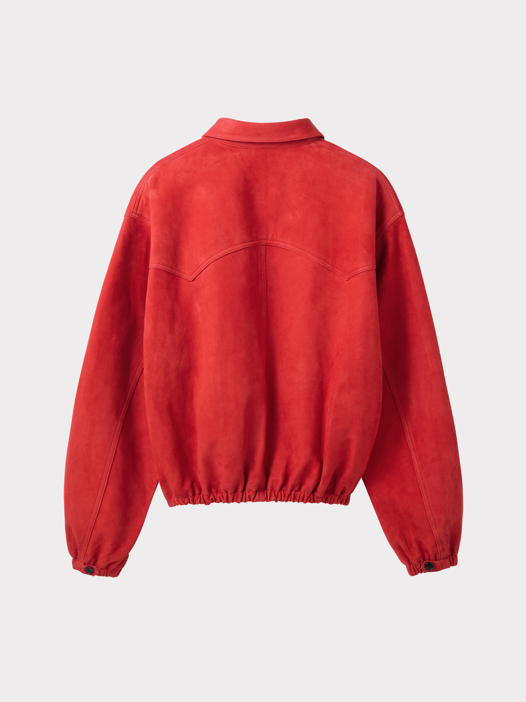Suede Harrington Jumper (Scarlet Red)