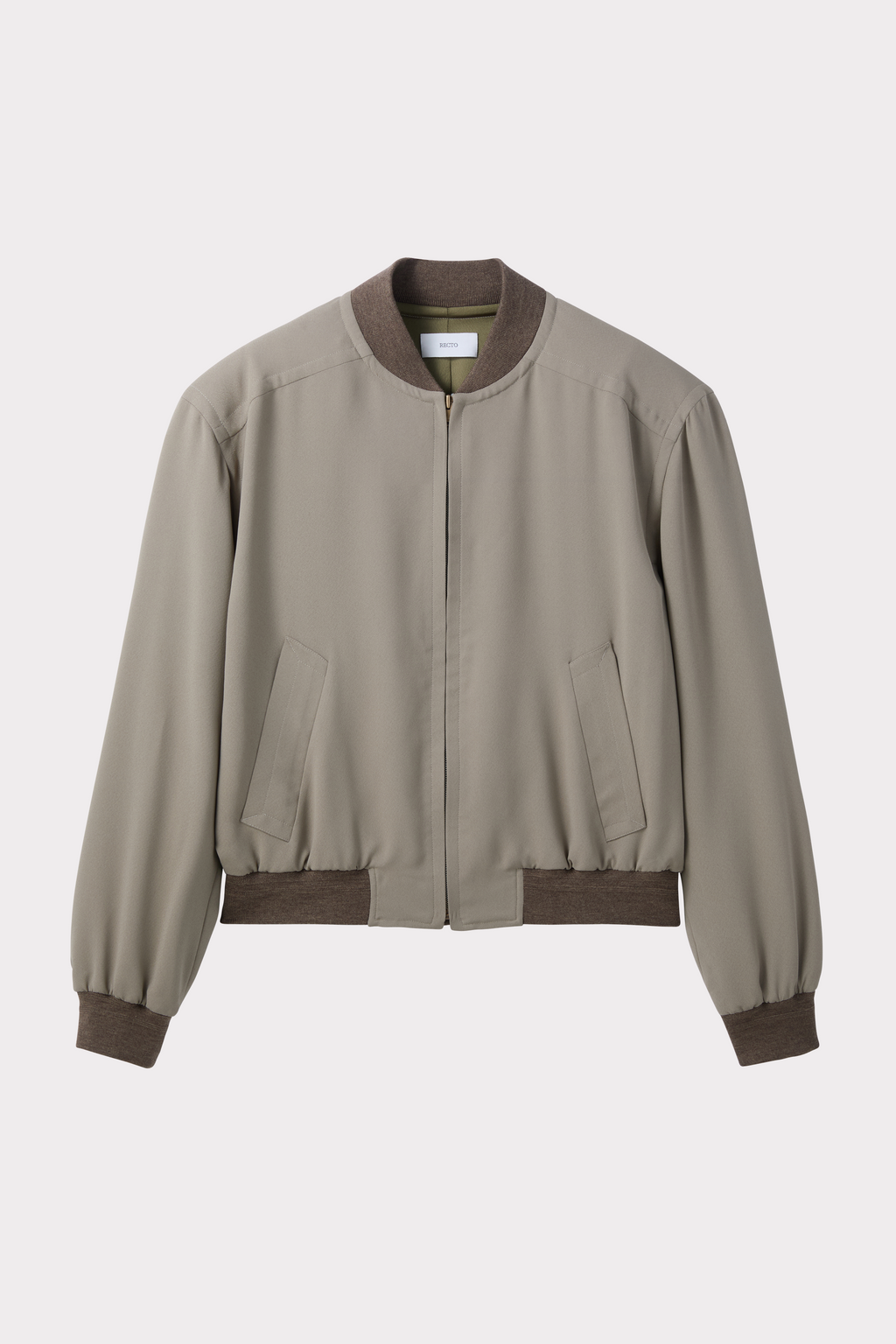 Wide Shoulder Fluid Jumper (Greyish Khaki)