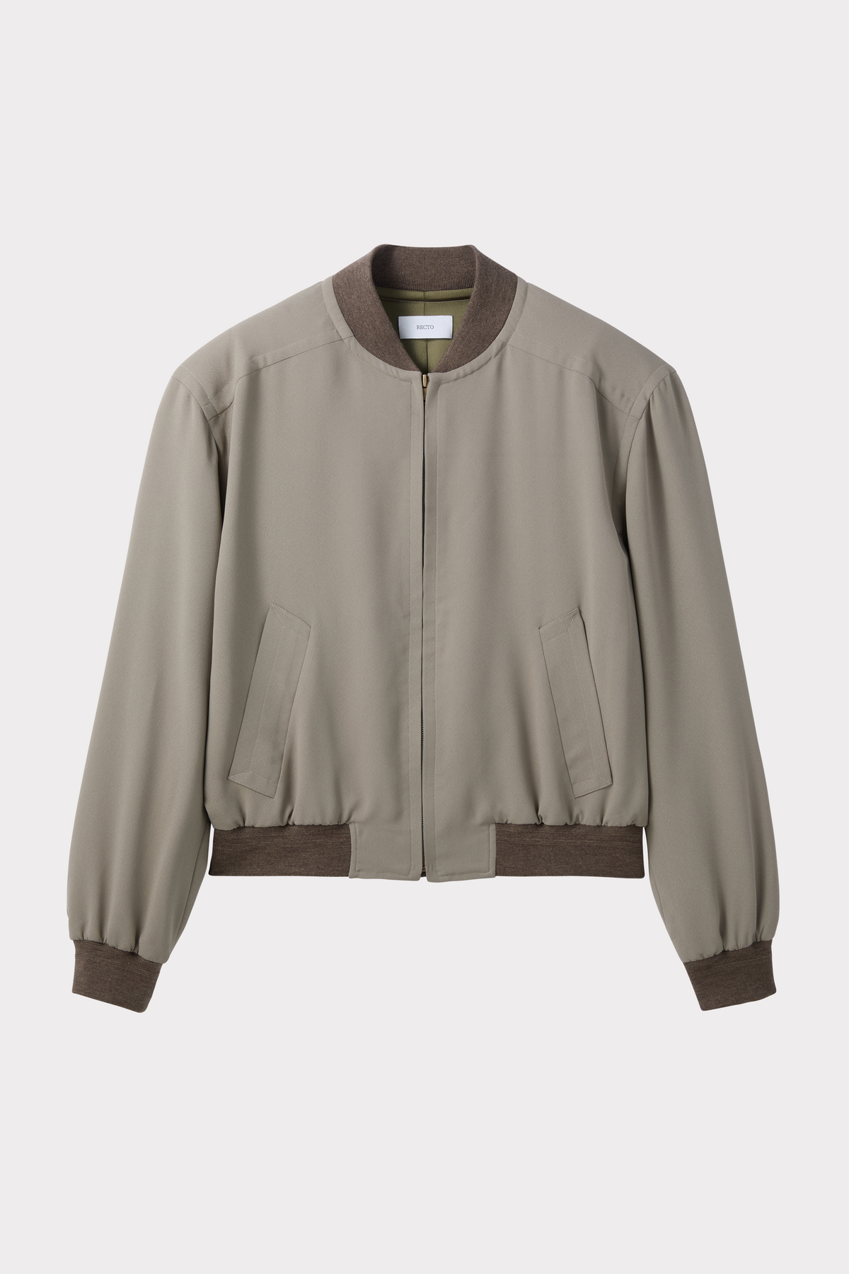 Wide Shoulder Fluid Jumper (Greyish Khaki)