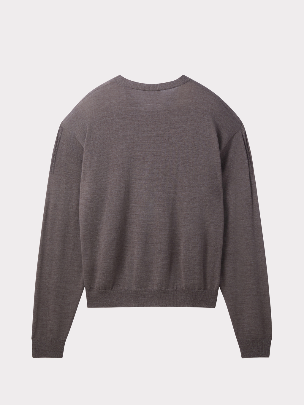 Wool V-Neck Knit Top (Taupe Brown)