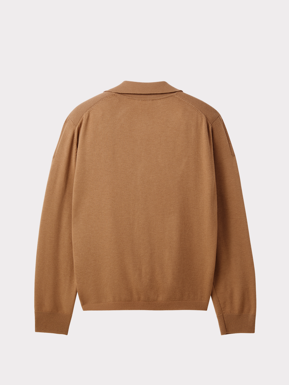 Open Collar Knit Cardigan (Camel Beige)