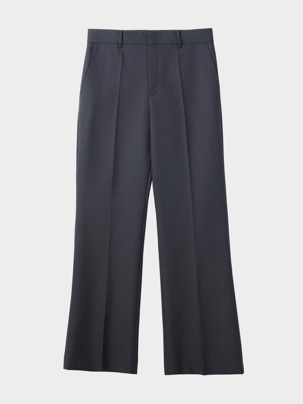 Wool Flared Suit Pants (Charcoal Grey)