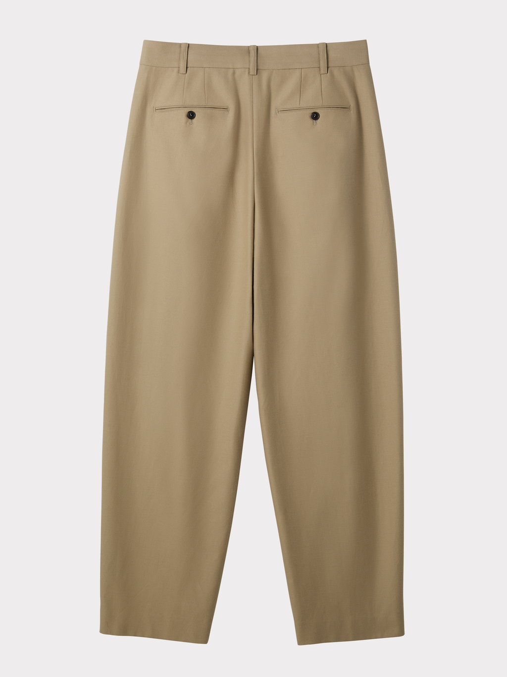 Wool Blend Tuck Pants (Beige)