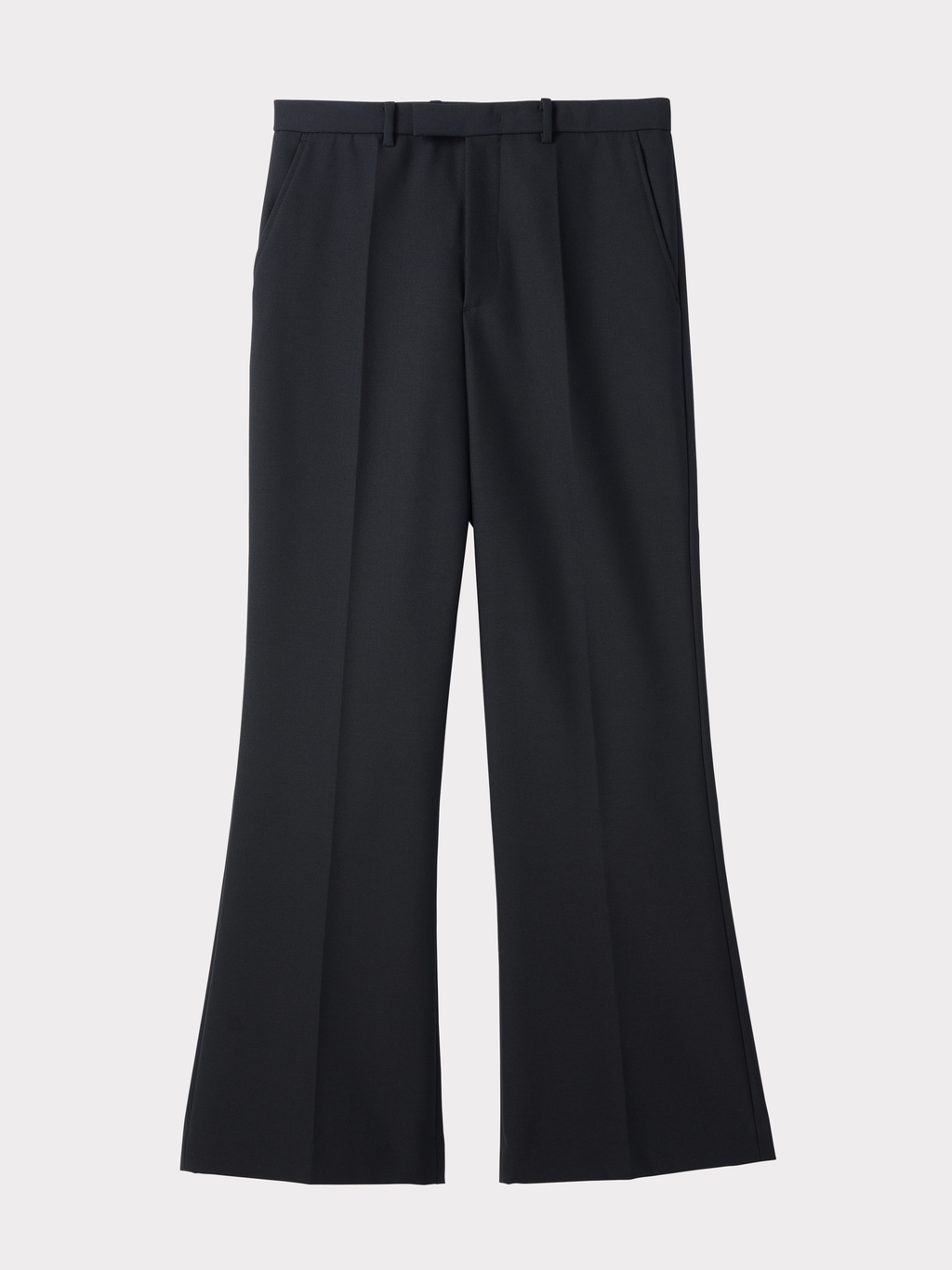 Signature Wool Blend Flared Pants (Black)