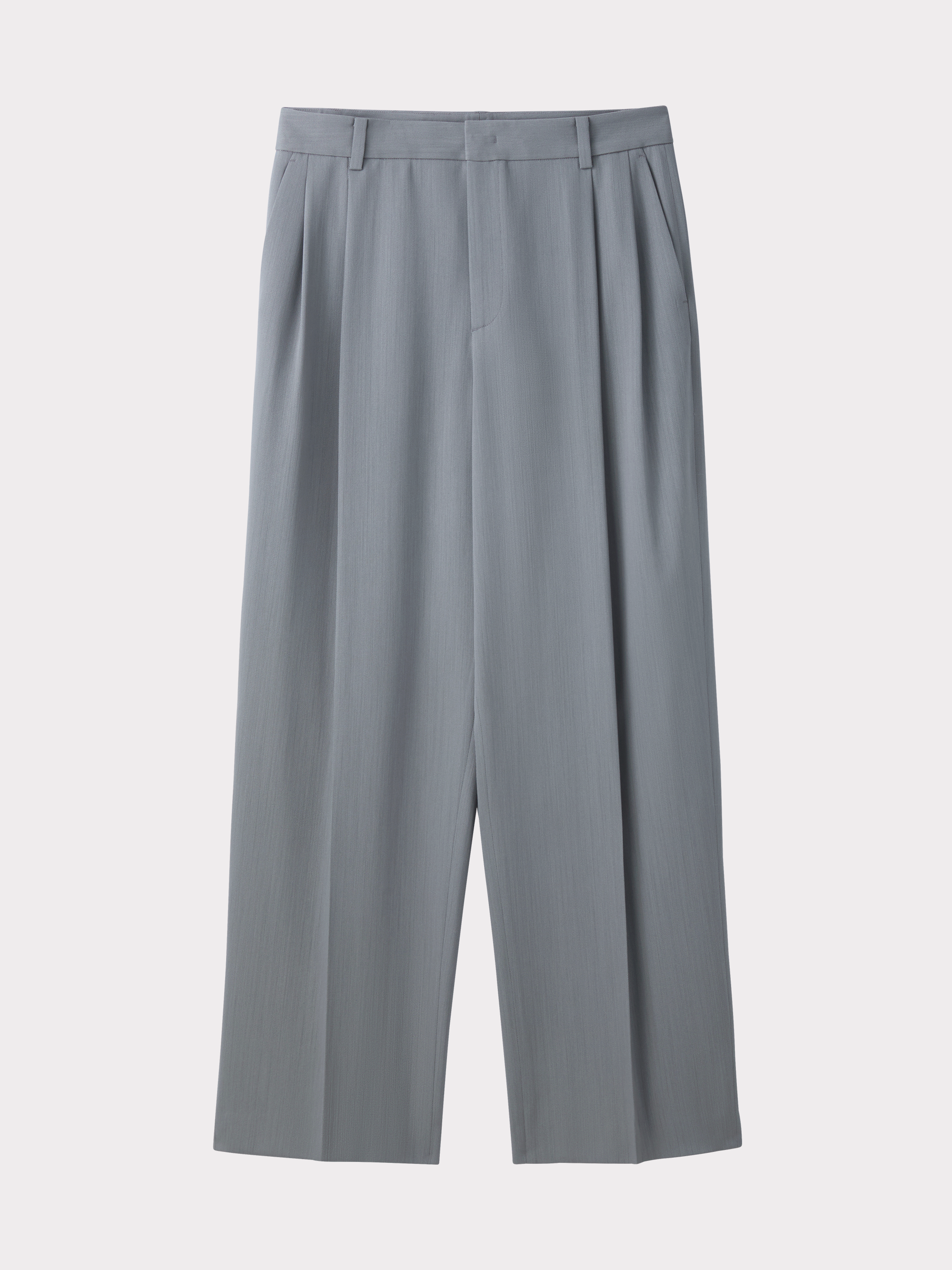 Double Pleated Suit Pants (Cool Grey)