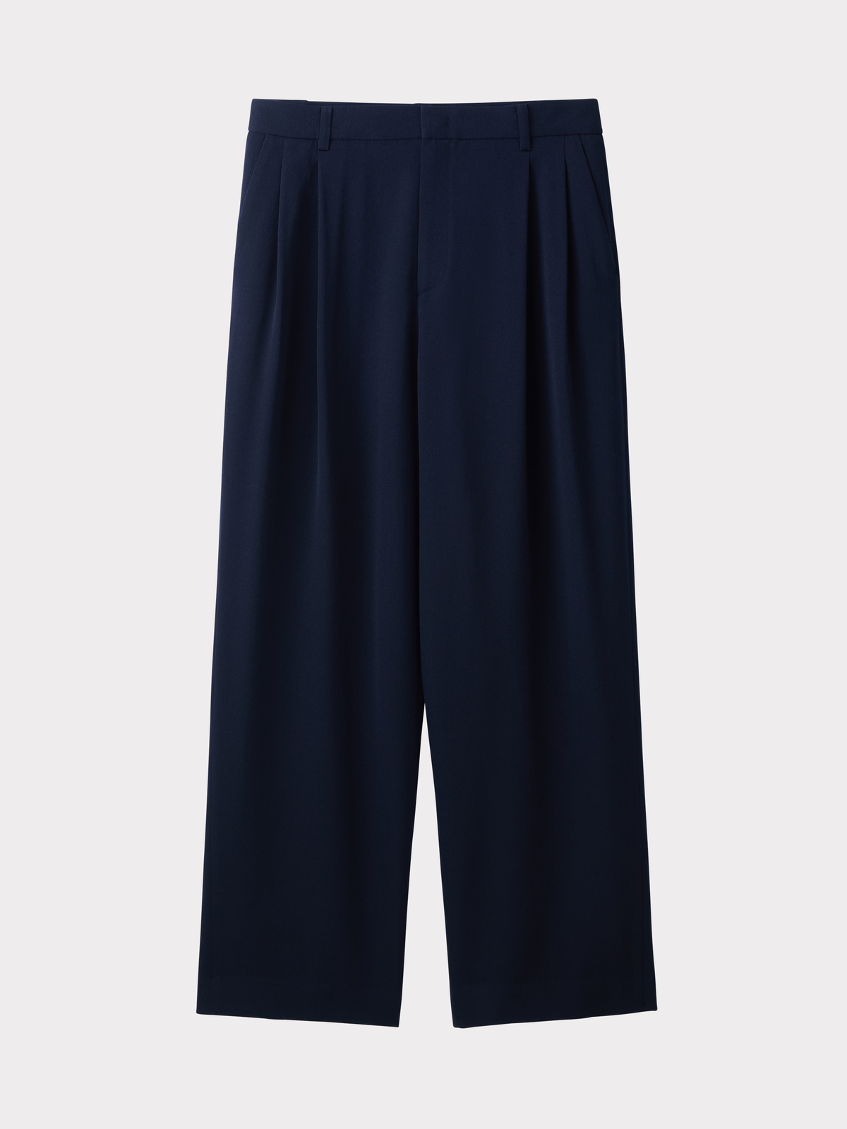 Double Pleated Suit Pants (Dark Navy)