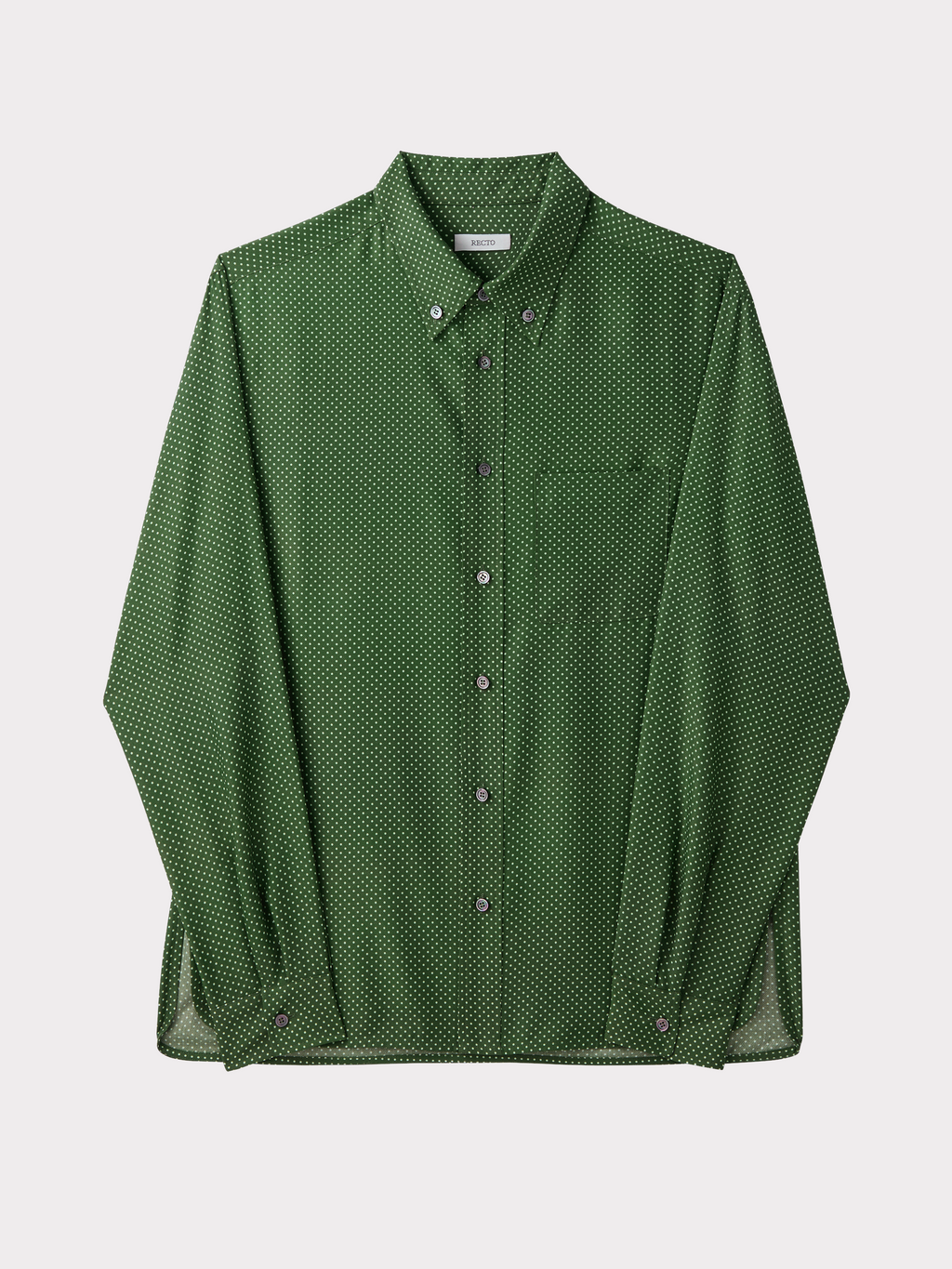 Vintage Dot Print Shirt (Olive Green)