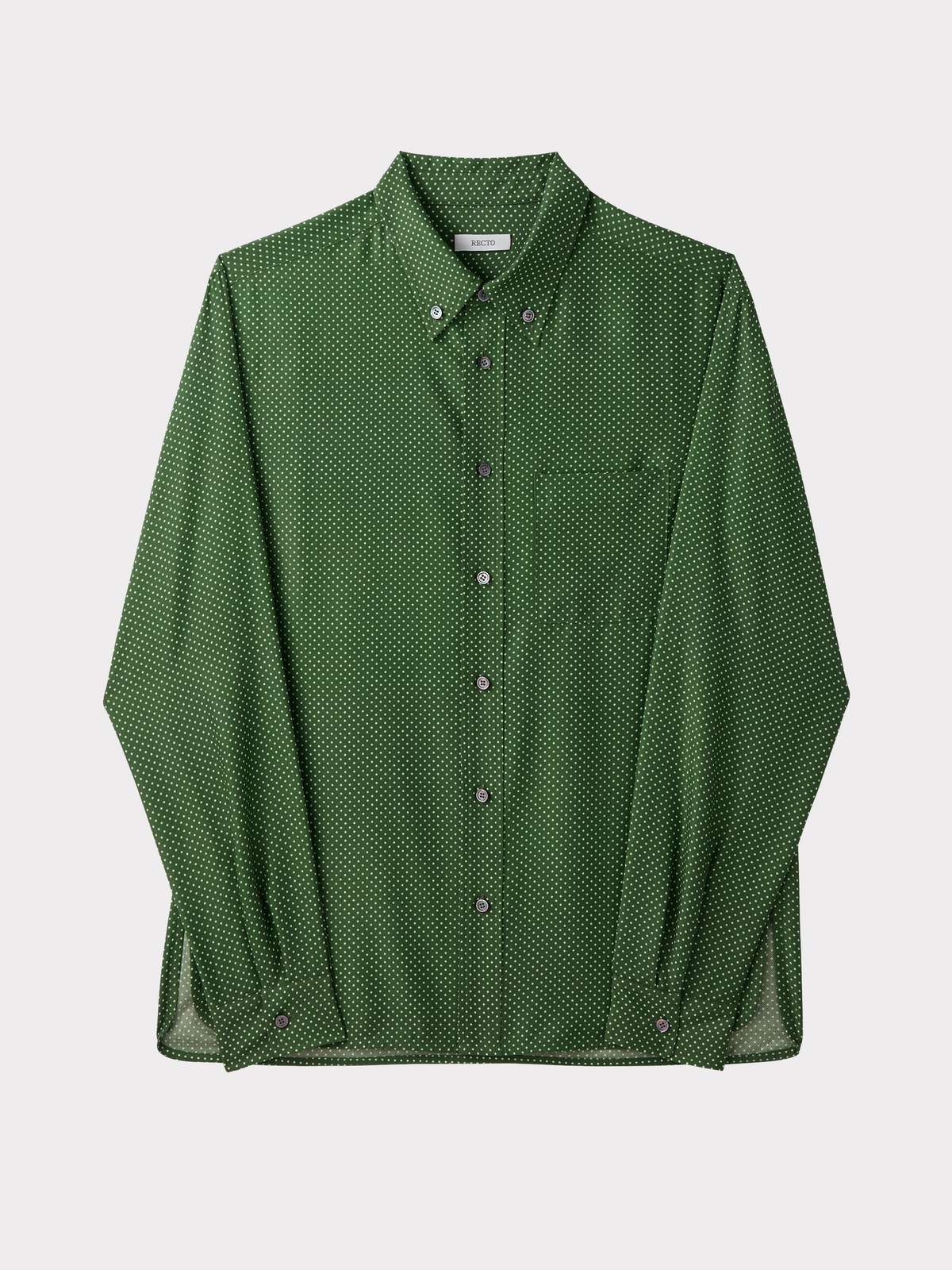 Vintage Dot Print Shirt (Olive Green)