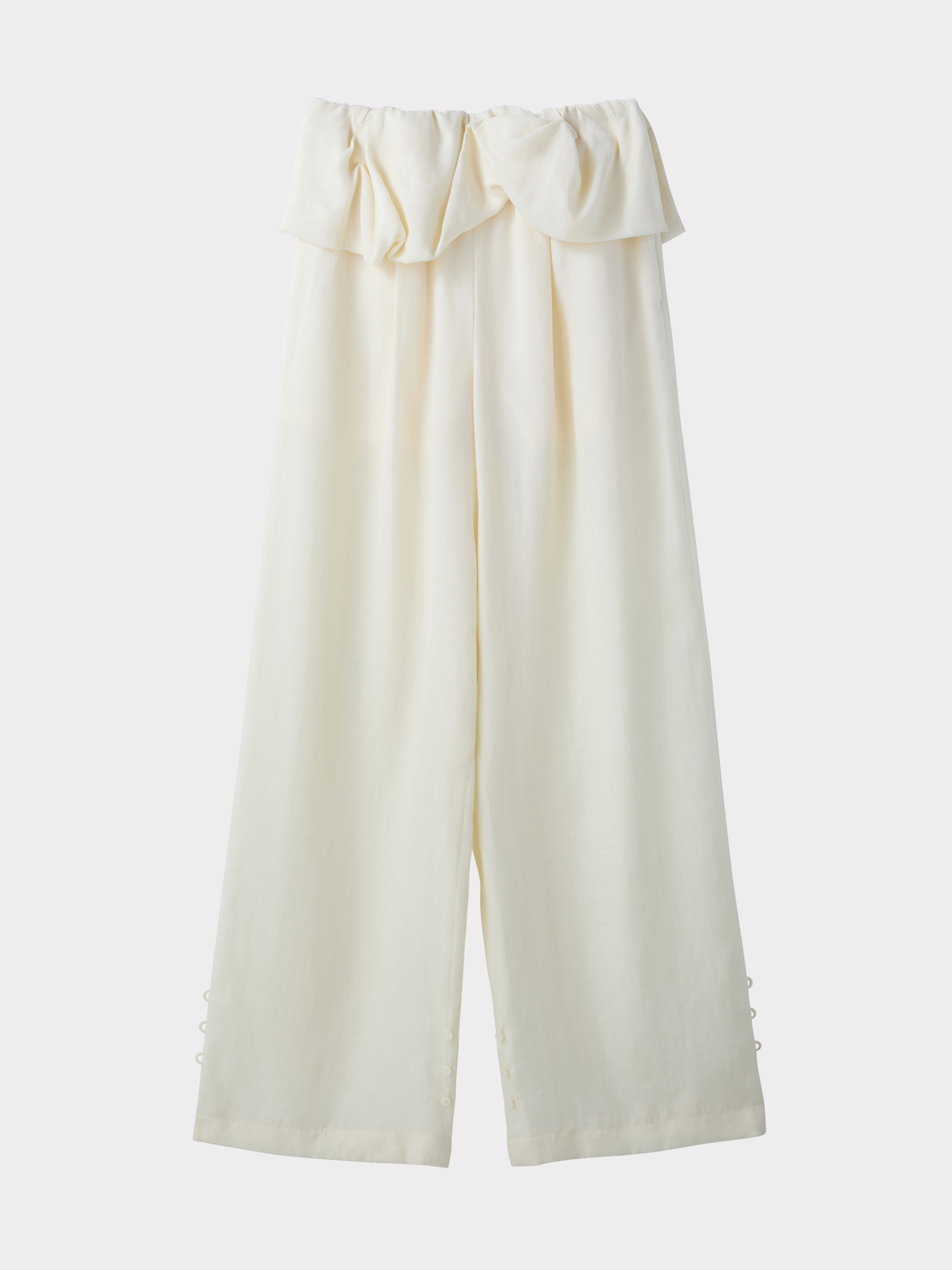 Draped Detail Sheer Pants (Cream)