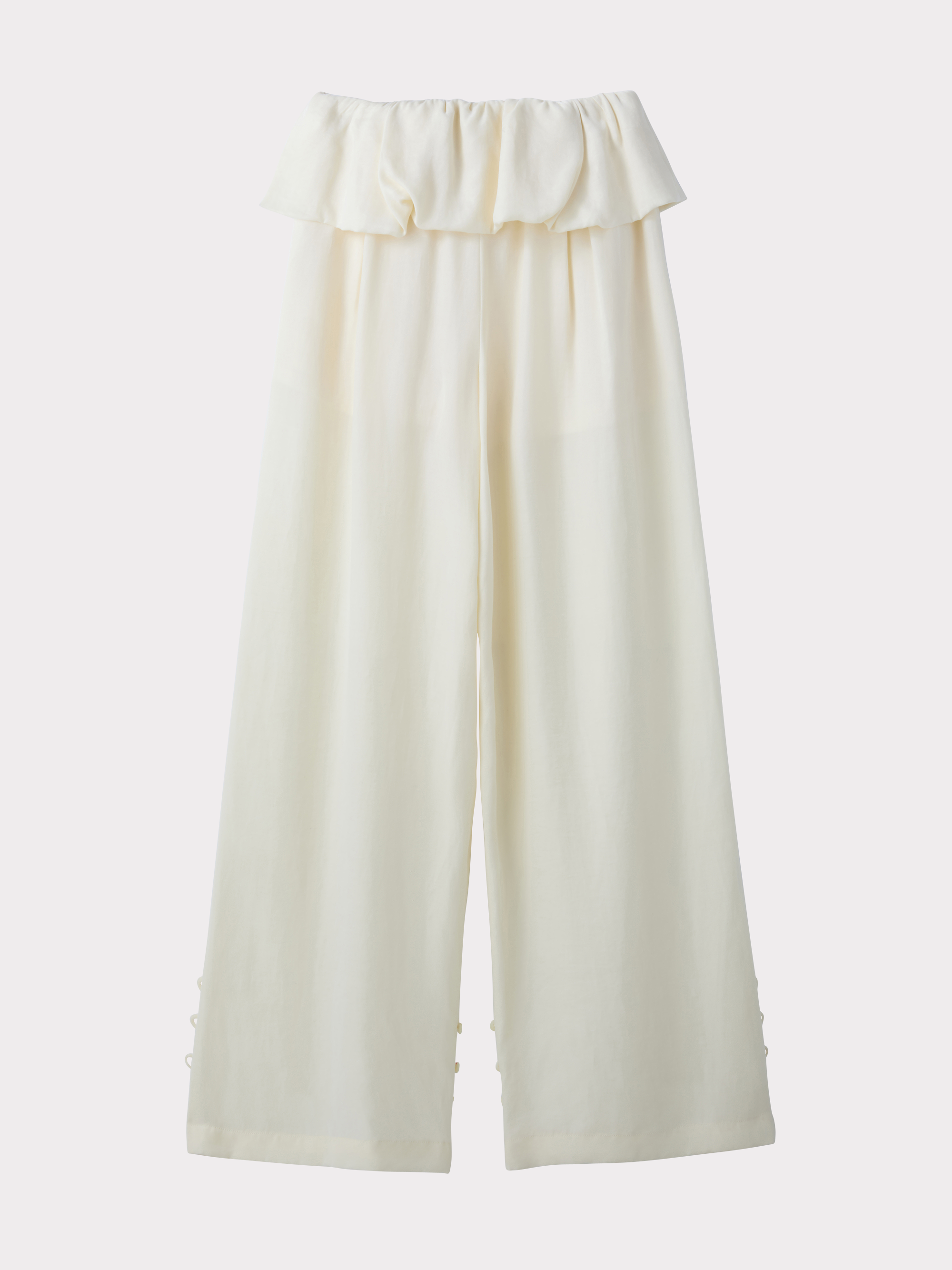 Draped Detail Sheer Pants (Cream)