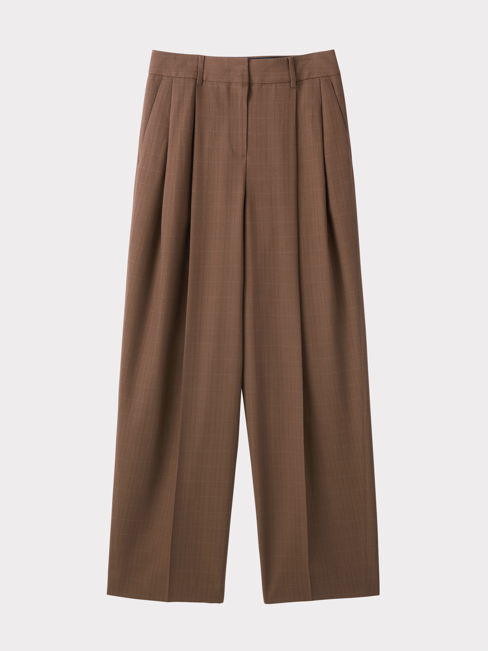 Check Suit Tuck Pants (Vintage Brown)