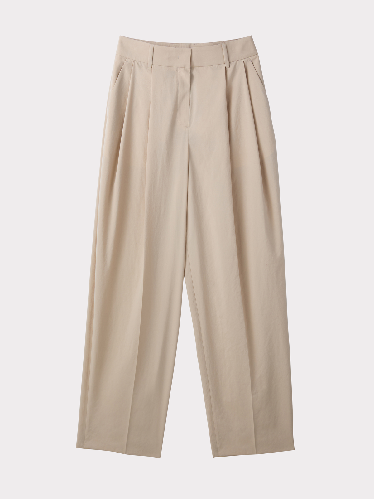 Lightweight Tuck Pants (Sand Beige)