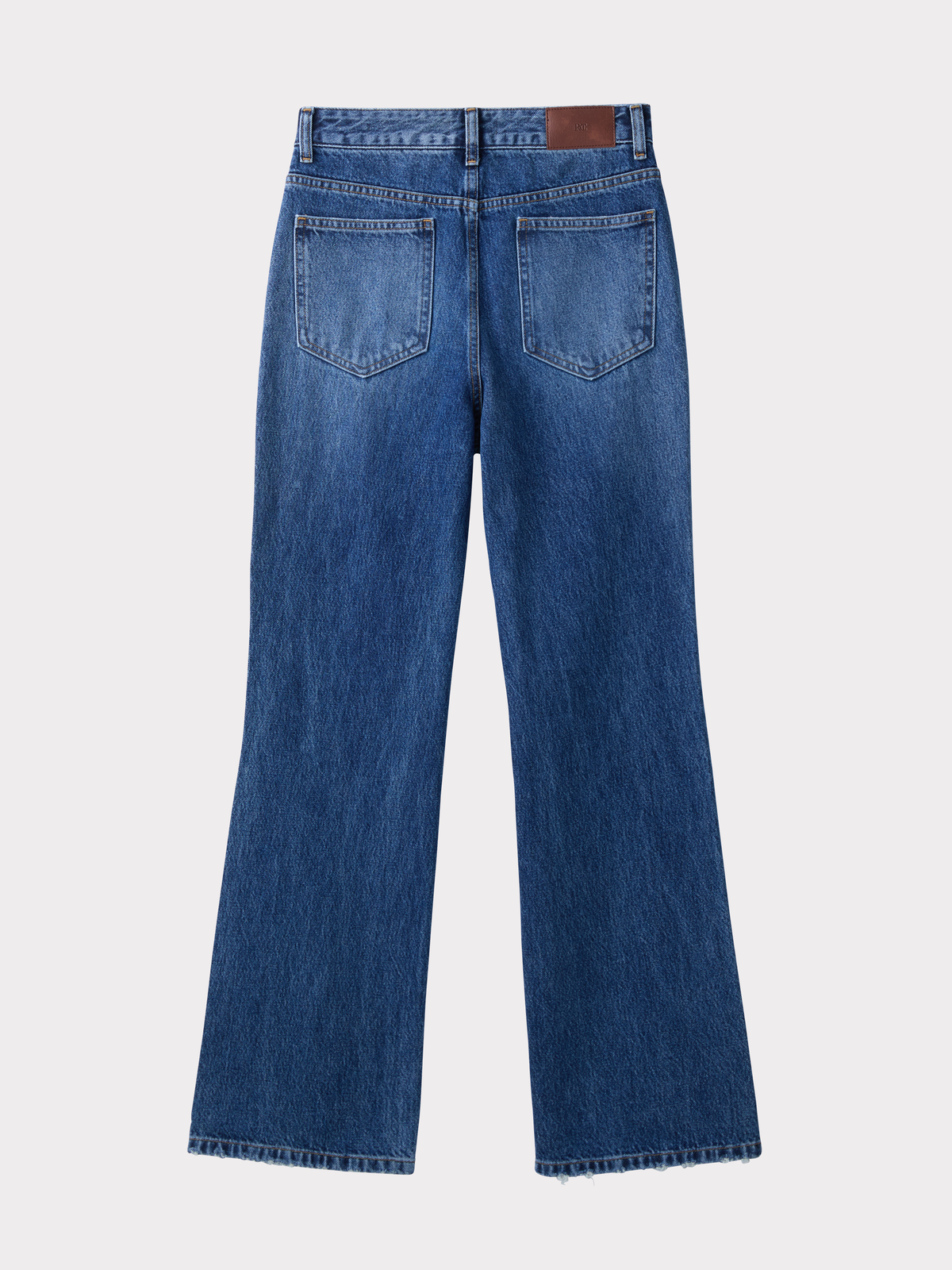 Front Pocket Flare Denim Pants (Dusty Blue)