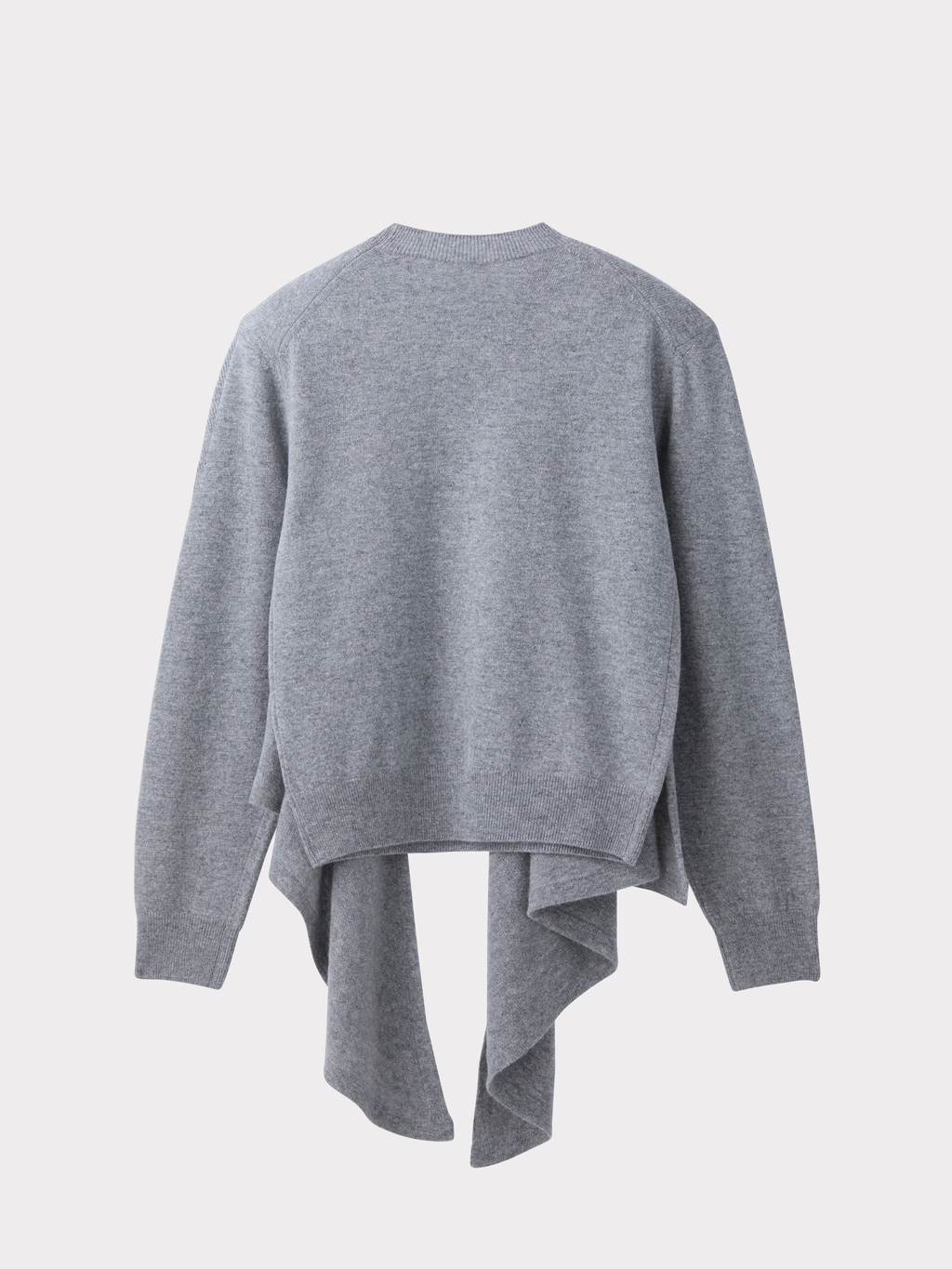 Layered Shawl Knit Top (Melange Grey)