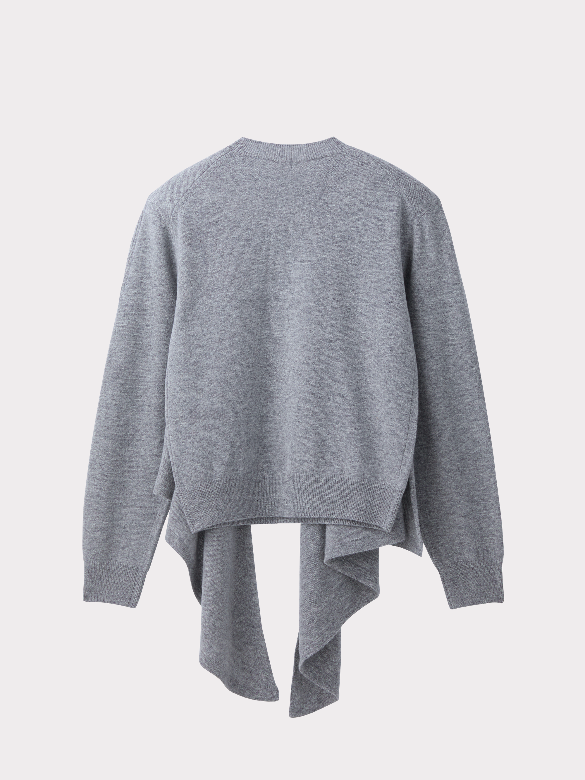 Layered Shawl Knit Top (Melange Grey)