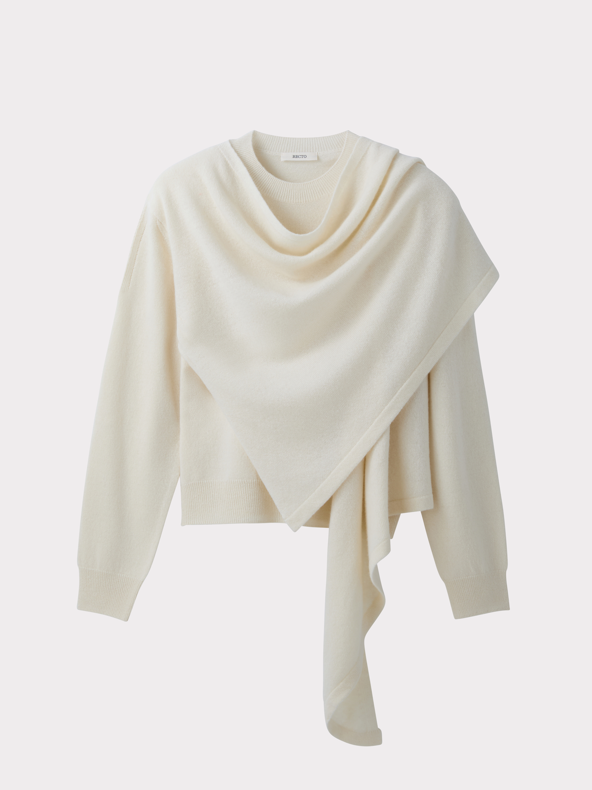 Layered Shawl Knit Top (Cream)