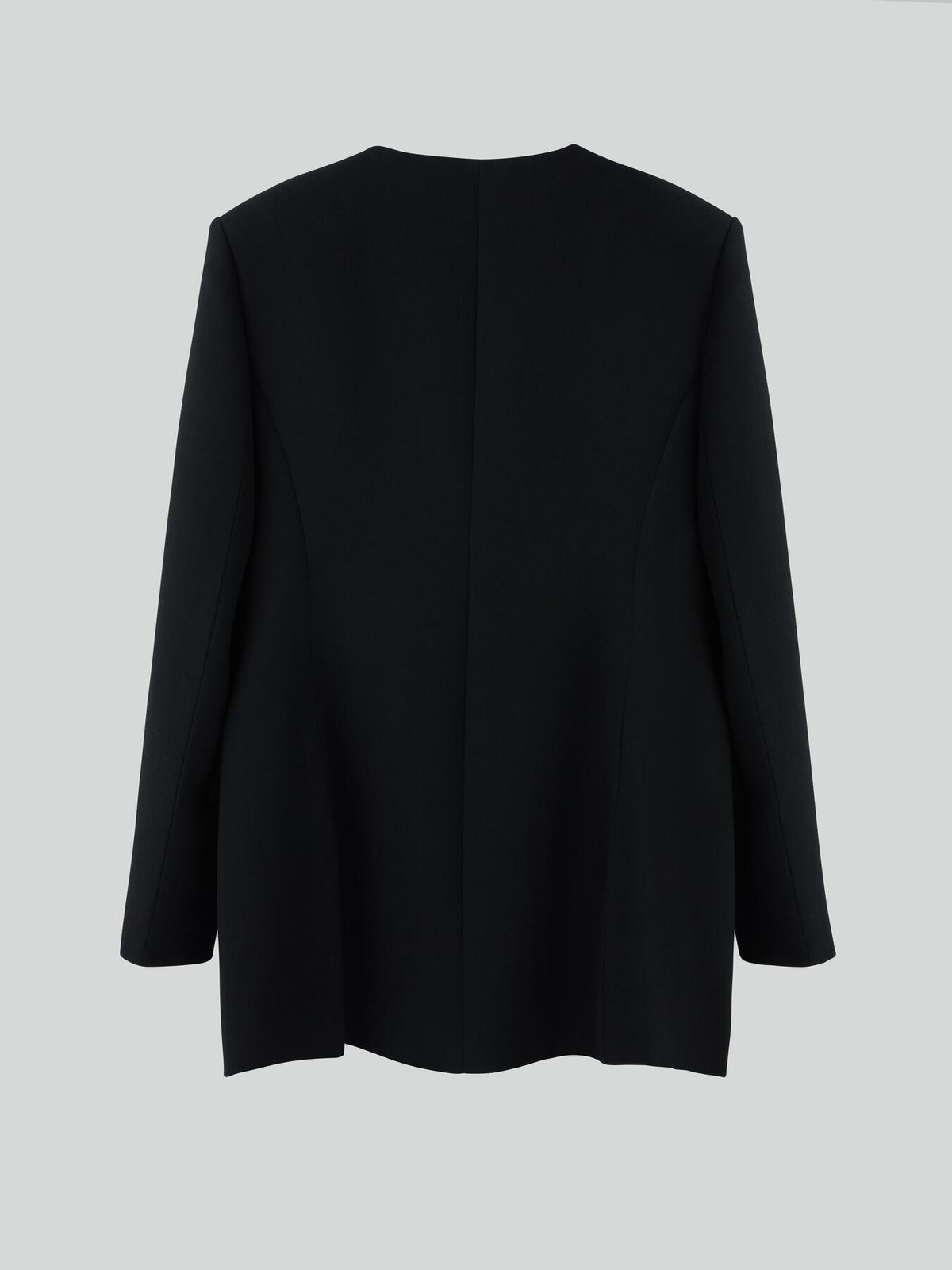 RC Signature Curved Neck Long Jacket (Black)