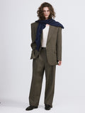 Broken Harringbone Suit Pants (Dark Khaki)