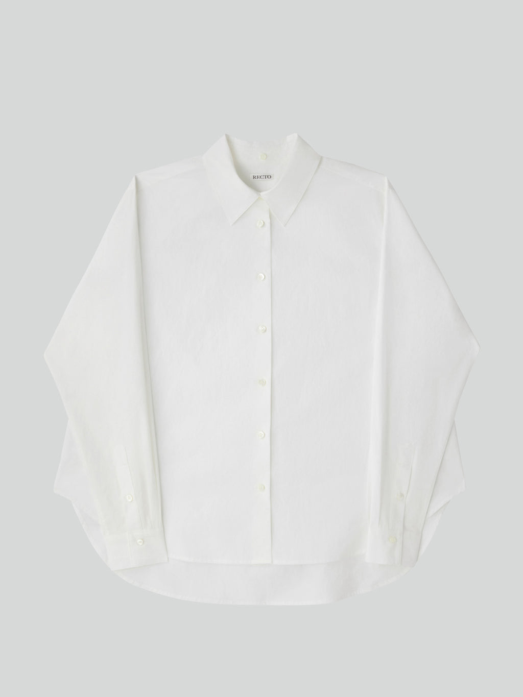 Detachable Scarf Cotton Shirt (Off White)