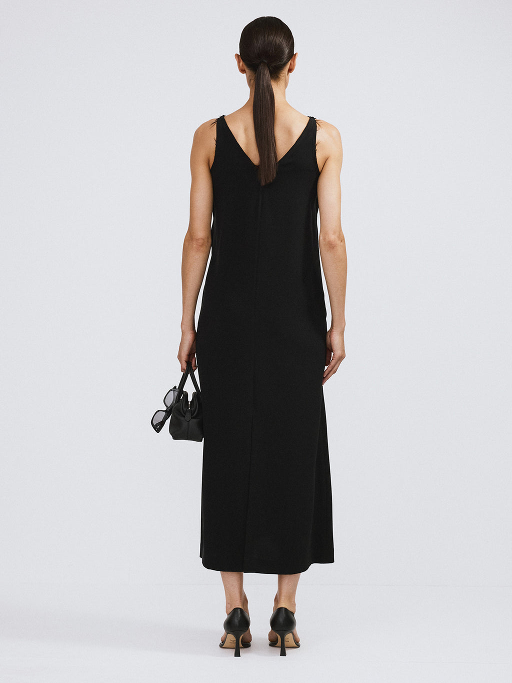Tied Fluid Maxi Dress (Black)