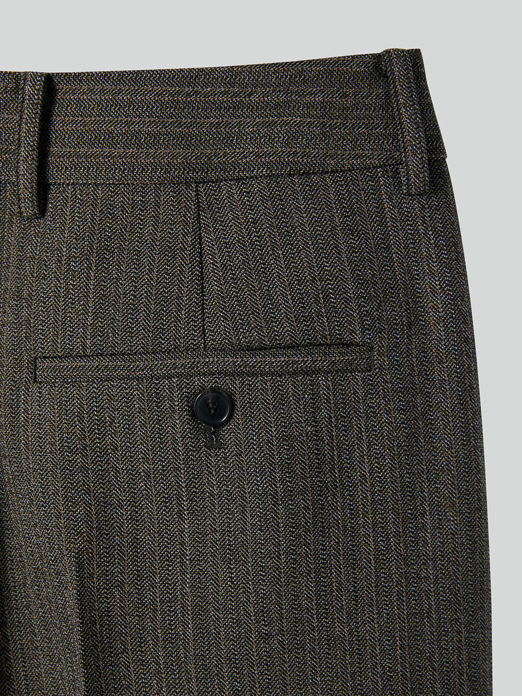 Broken Harringbone Suit Pants (Dark Khaki)