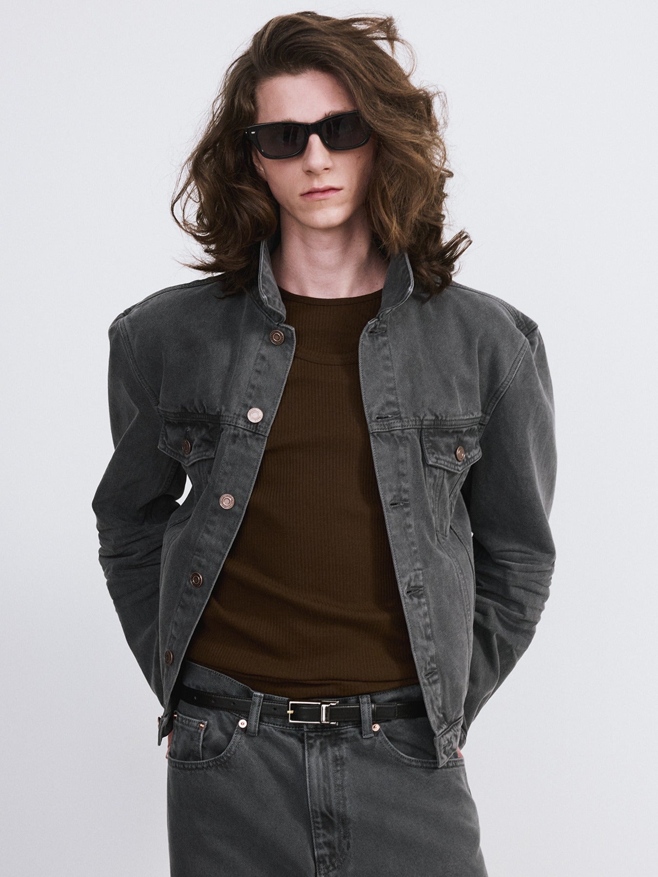 Signature Denim Trucker Jacket (Dark Grey)