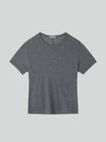 Cashmere Blend Fitted T-Shirt (Melange Grey)