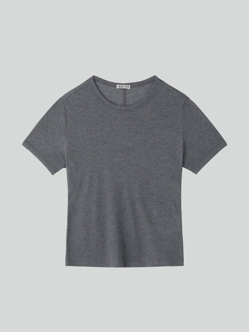 Cashmere Blend Fitted T-Shirt (Melange Grey)