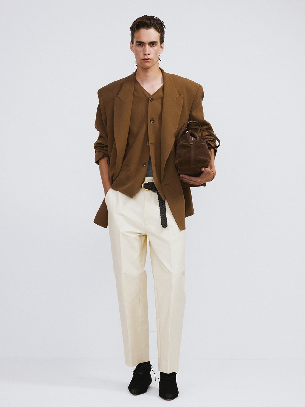 Button Fly Crop Pants (Butter Beige)