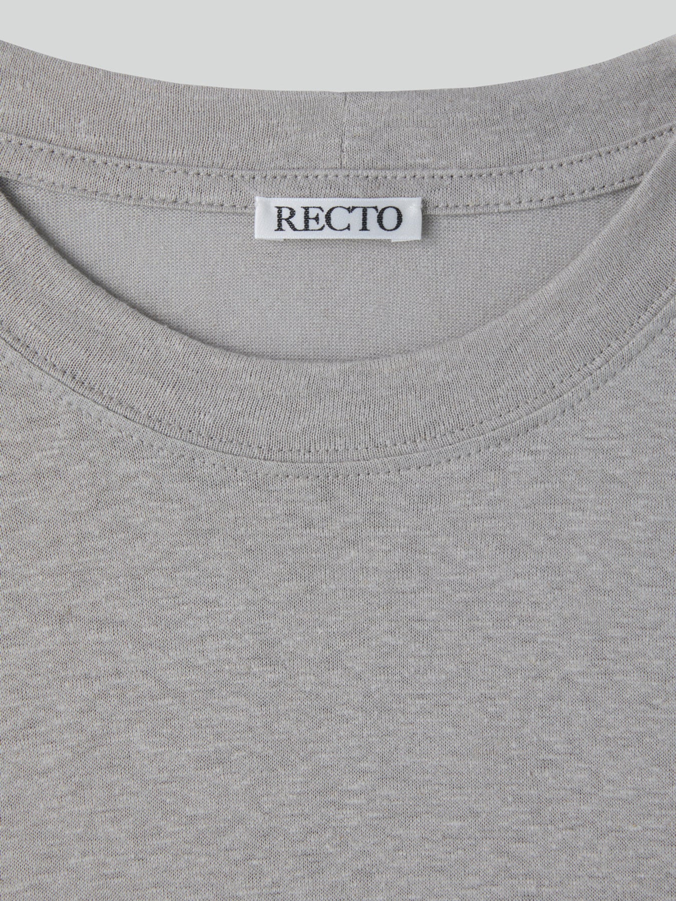 Linen Blend Loose Fit T-Shirt (Light Grey)