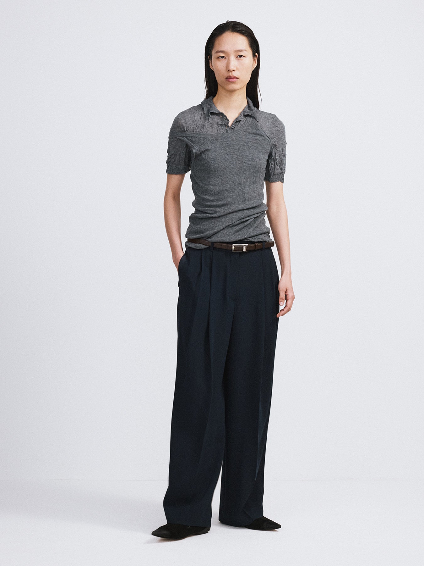 Crease Knit Tank Top (Cool Grey)