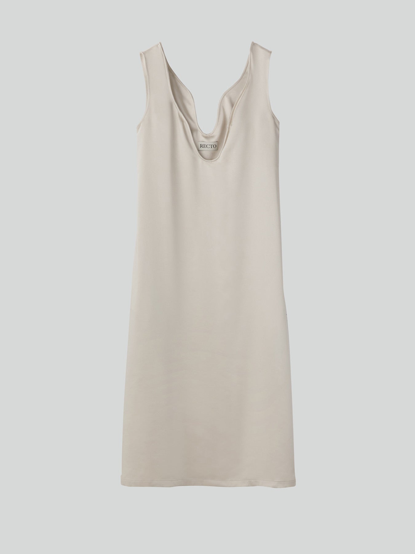 Curved Wire Neck Dress (Pale Beige)
