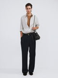 Wrinkled Fluid Shirt (Light Taupe)