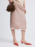 Layered Detail Midi Skirt (Sepia Beige)