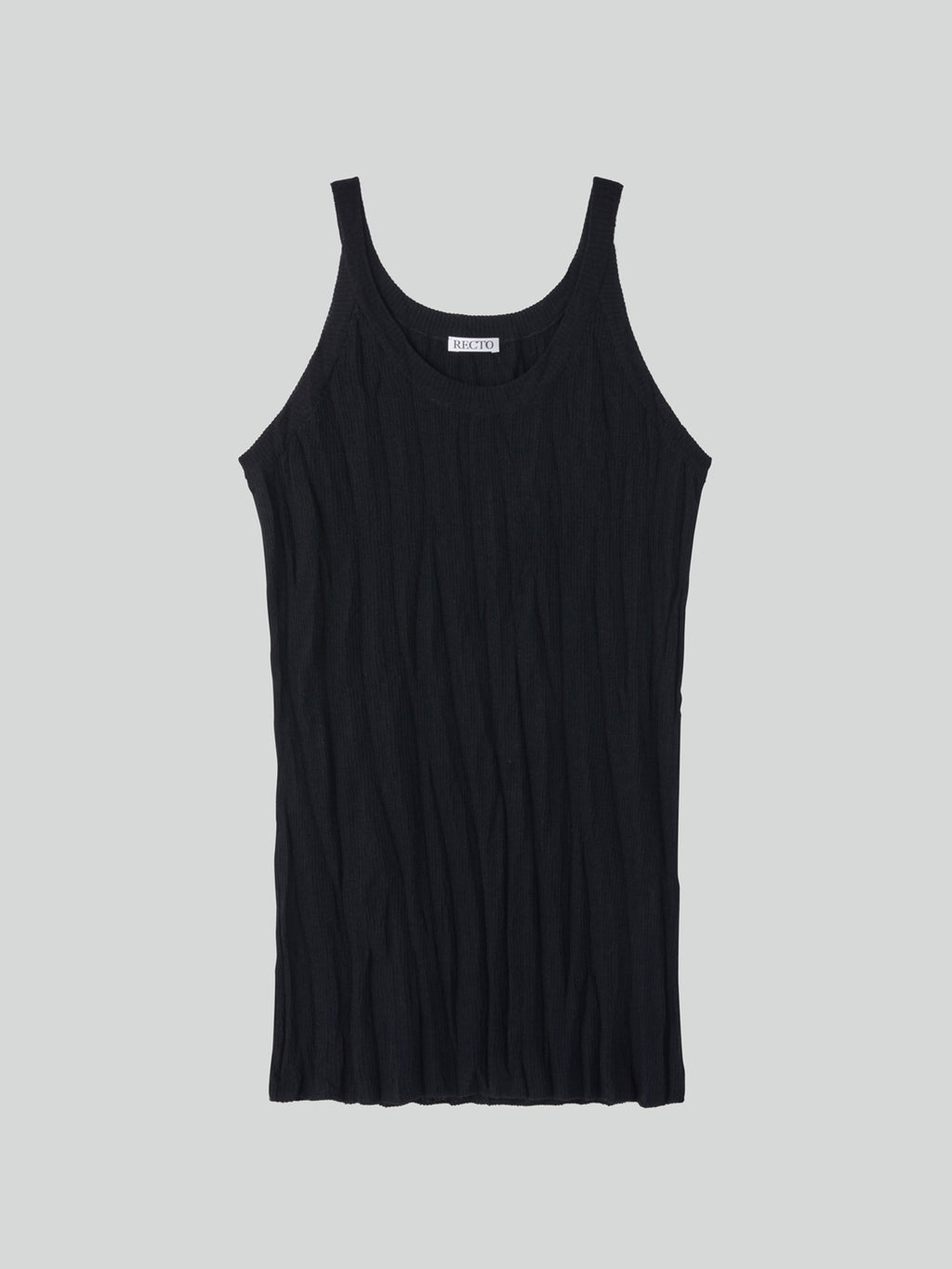 Crease Knit Tank Top (Black)