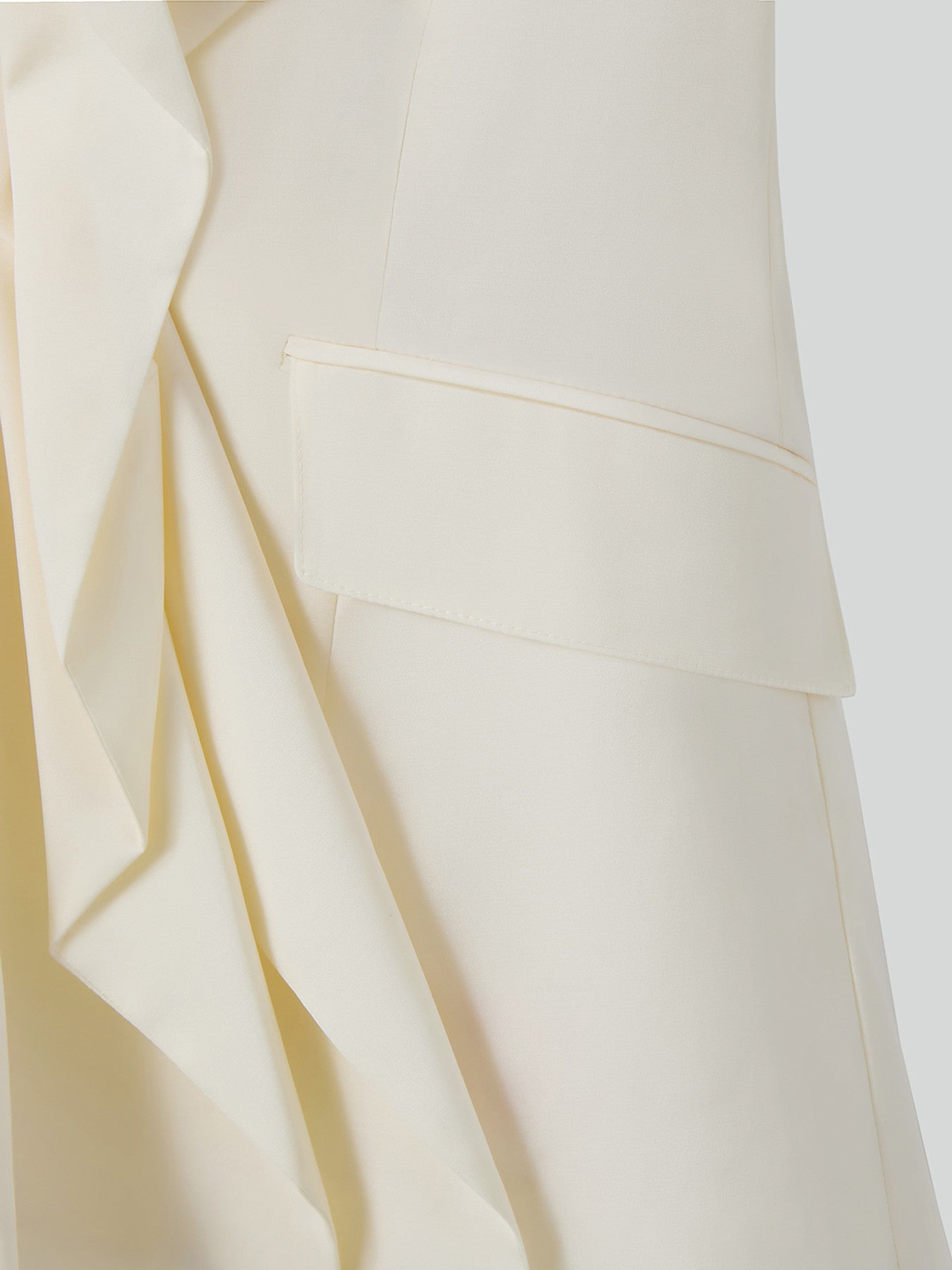Drape Detail Suit Jacket (Ivory)