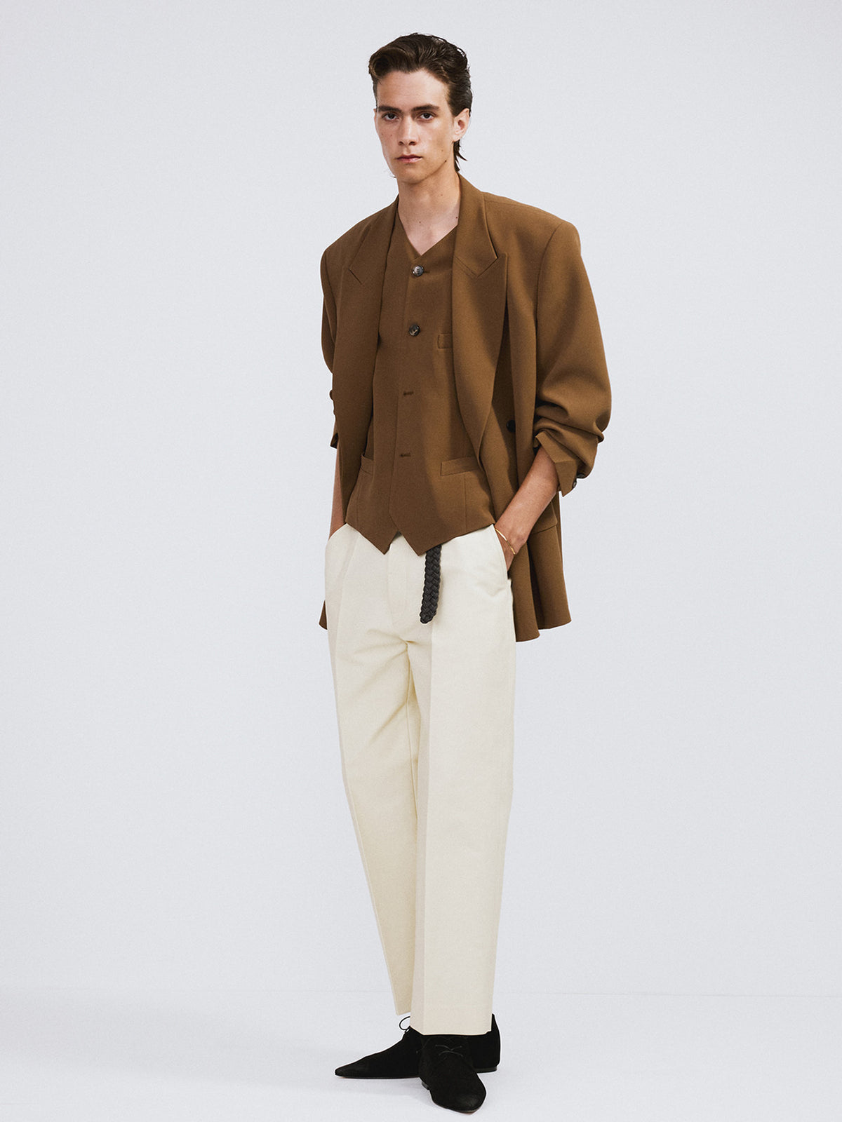 Button Fly Crop Pants (Butter Beige)
