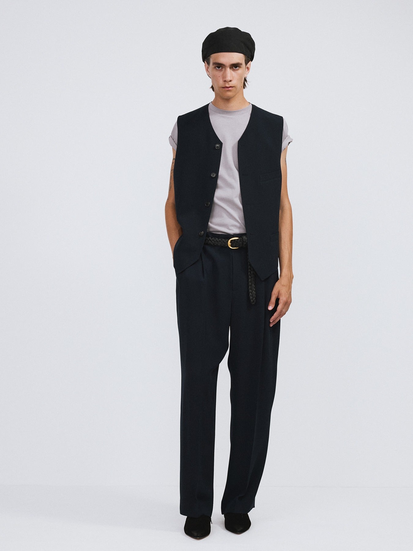 Strap Detail Suit Vest (Dark Navy)