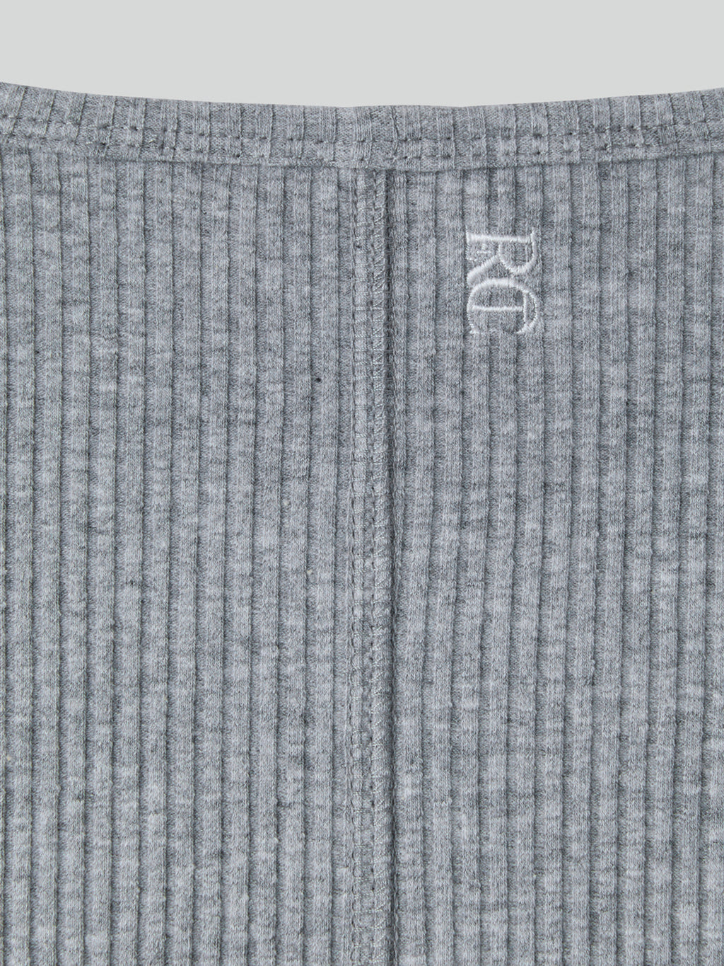 Ribbed Jersey Long-Sleeve Top (Melange Grey)