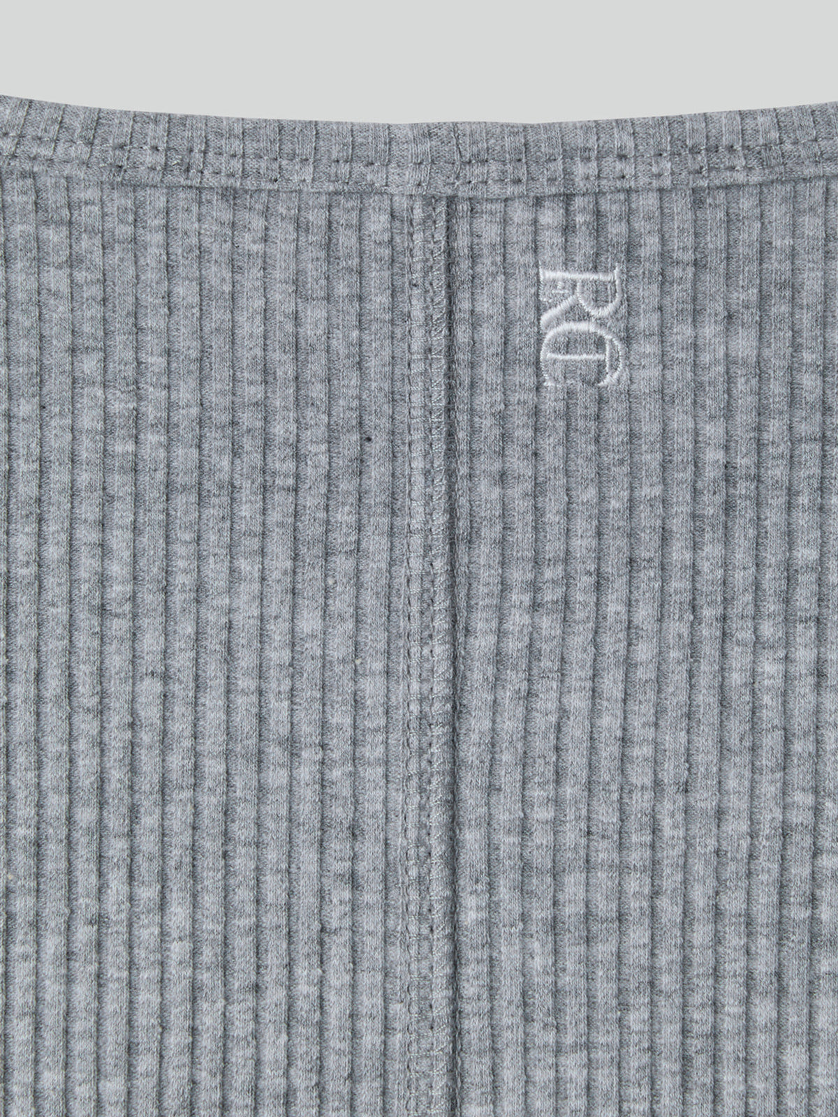 Ribbed Jersey Long-Sleeve Top (Melange Grey)