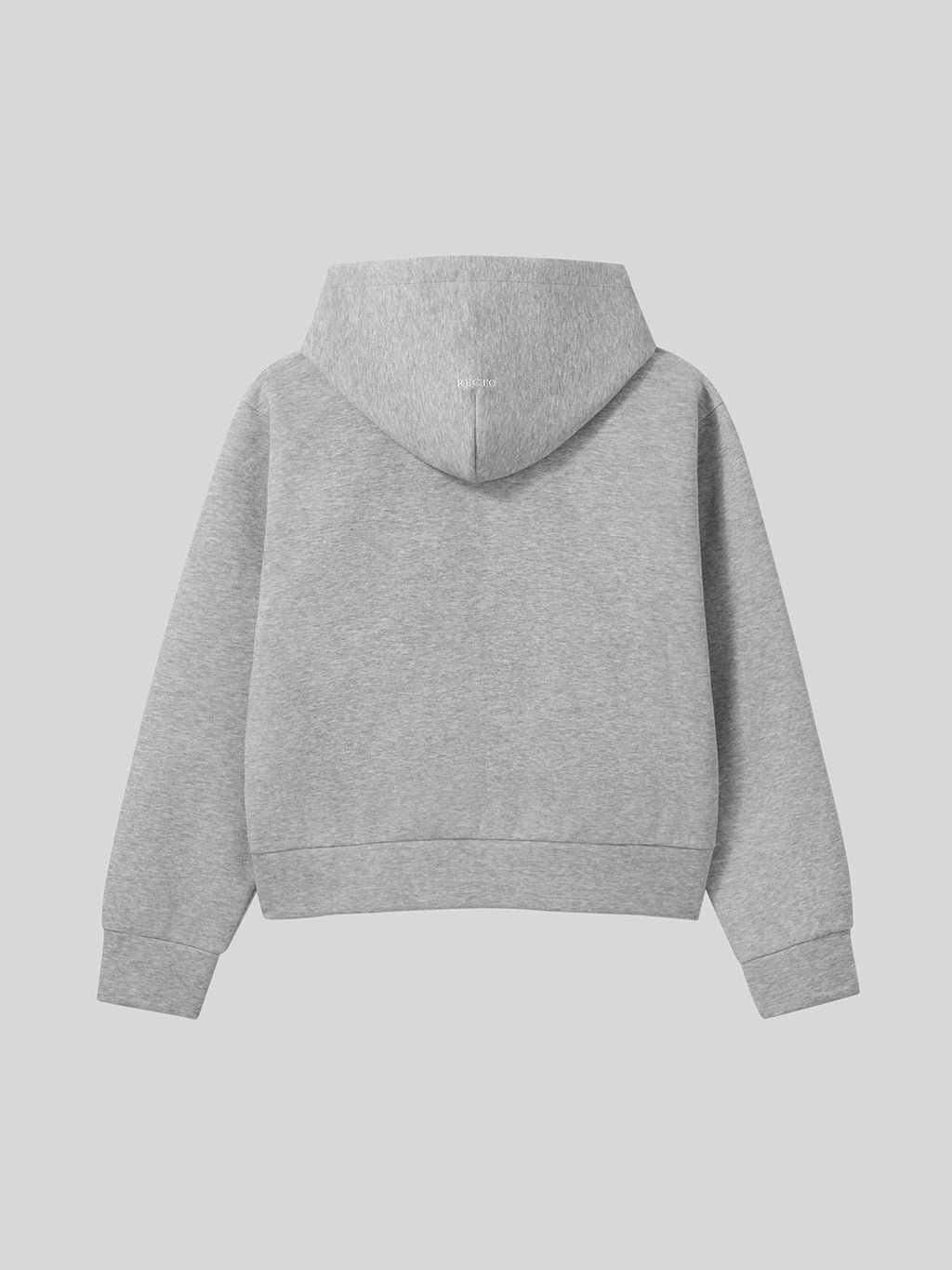 Logo Detail Hoodie Zip-Up (Melange Grey)
