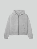 Logo Detail Hoodie Zip-Up (Melange Grey)