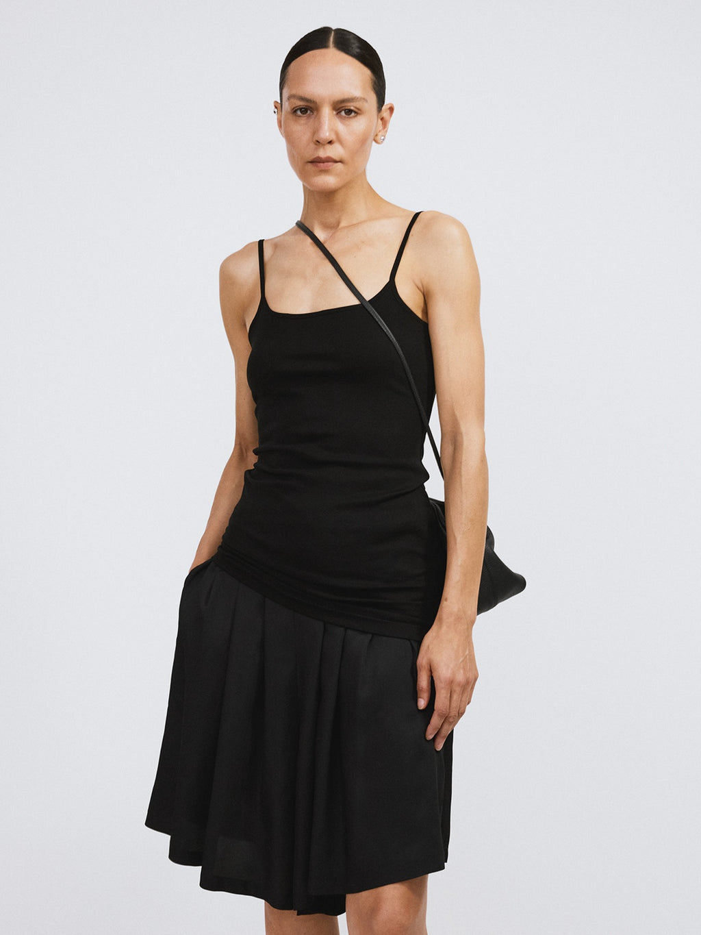 Slim Fit Long Top (Black)
