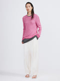 Crease Long Knit Top (Pink)