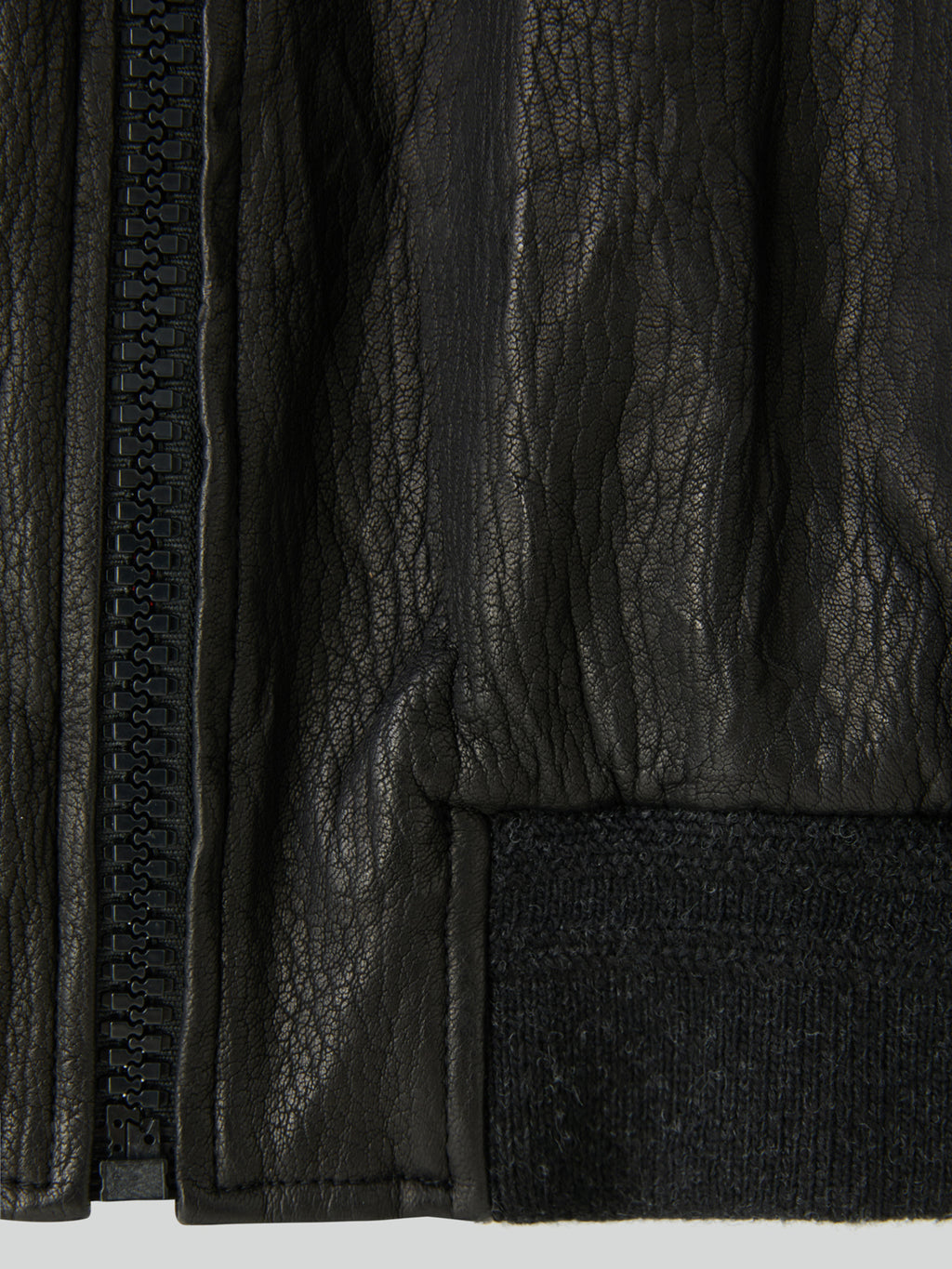 Ben Crinkle Leather Jumper (Black)