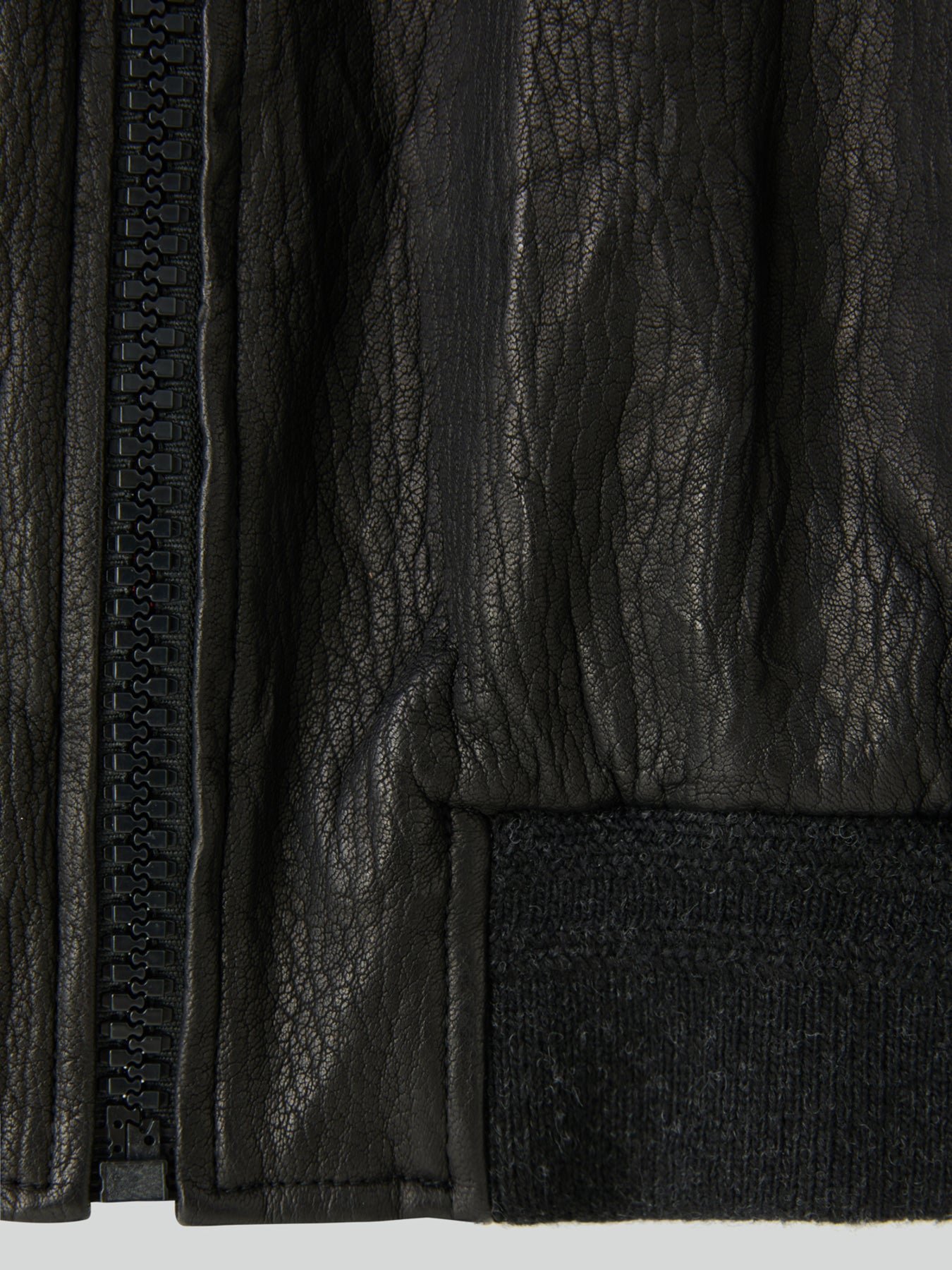 Ben Crinkle Leather Jumper (Black)